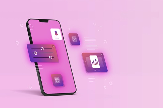 Ilustração de smarthope e interfaces de aplicativos em cor de rosa (Arte: Magnific)